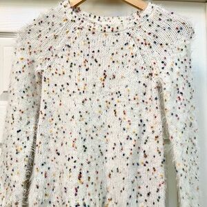 Tucker + Tate White Knit Sweater with Multicolor Dots